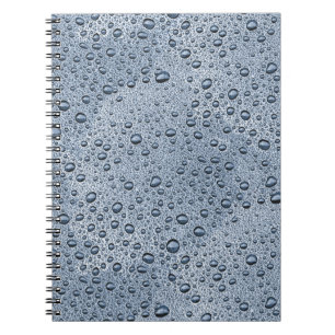 Gunmetal grey water droplets notebook
