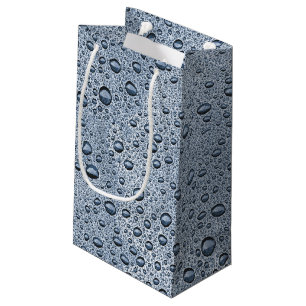 Gunmetal grey water droplets small gift bag