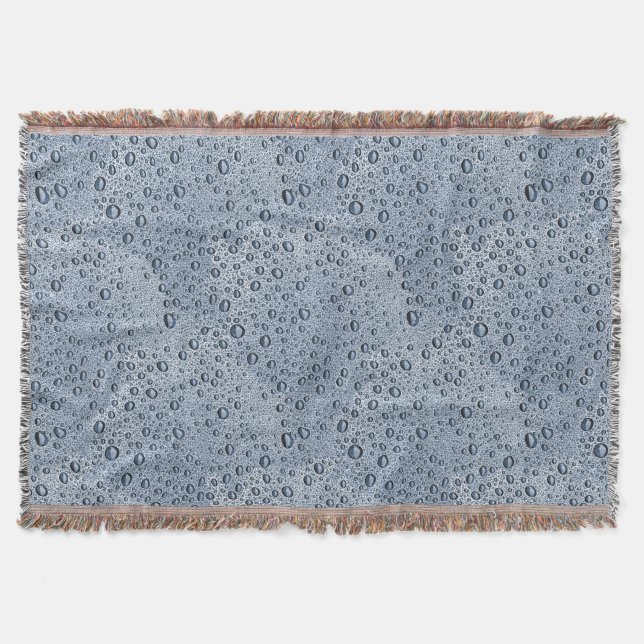 Gunmetal grey water droplets throw blanket (Front)