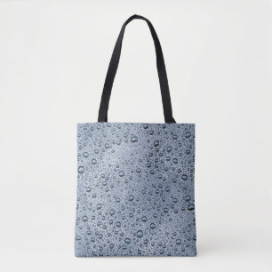 Gunmetal grey water droplets tote bag