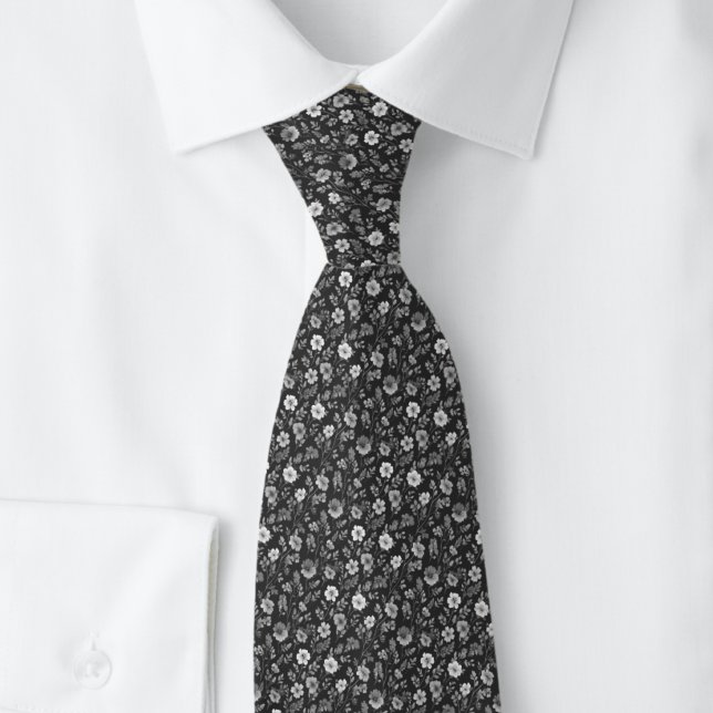 Gunmetal Tiny Flowers Tie (Creator Uploaded)