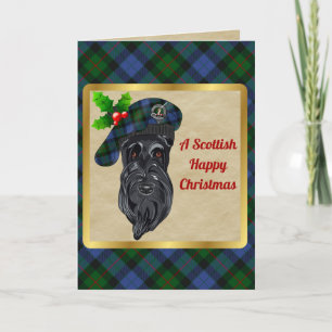 Gunn Badge & Tartan Personalised Xmas Card