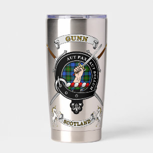 Gunn Clan Badge Tartan & Swords Insulated Tumbler
