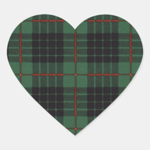 Gunn clan Plaid Scottish tartan Heart Sticker