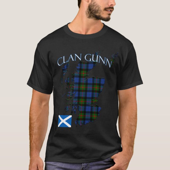 Gunn Scottish Clan Tartan Scotland T-Shirt (Front)