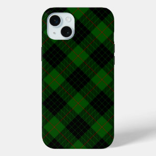 Gunn tartan green black plaid iPhone 15 mini case