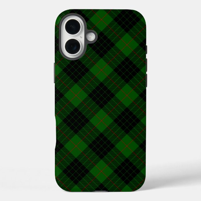 Gunn tartan green black plaid Case-Mate iPhone case (Back)