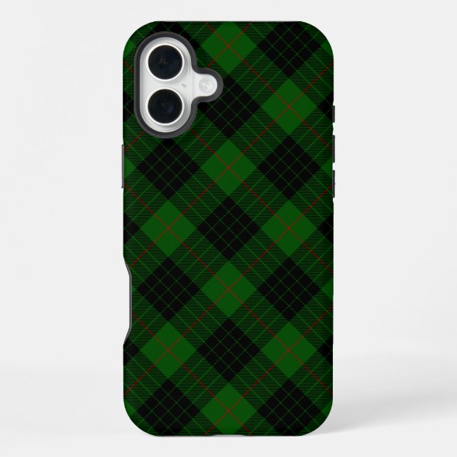 Gunn tartan green black plaid iPhone case (Back)