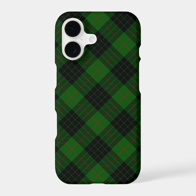 Gunn tartan green black plaid iPhone case (Back)