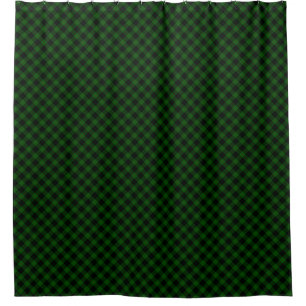 Gunn tartan green black plaid shower curtain