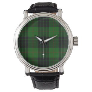 Gunn tartan green black plaid watch
