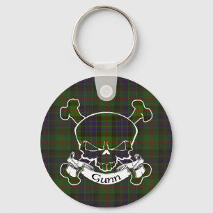 Gunn Tartan Skull Keyring