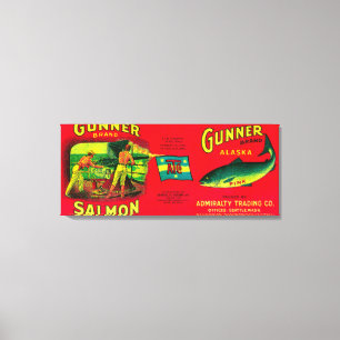 Gunner Salmon Can LabelGambier Bay, AK Canvas Print