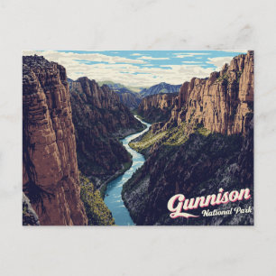 Gunnison Black Canyon River Art Postcard