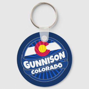 Gunnison Colorado flag burst keychain
