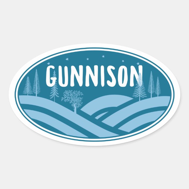 Gunnison Colorado Outdoors Oval Sticker (Front)