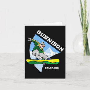 Gunnison Colorado Snowboarding Snowboarder Kids Sa Card
