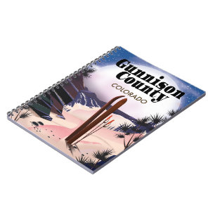 Gunnison county Ski travel poster. Notebook