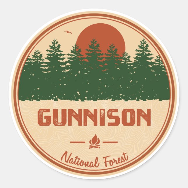 Gunnison National Forest Classic Round Sticker (Front)