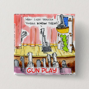 GunPlay Funny Cartoon 15 Cm Square Badge