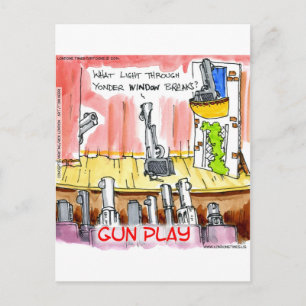 GunPlay Funny Cartoon Postcard