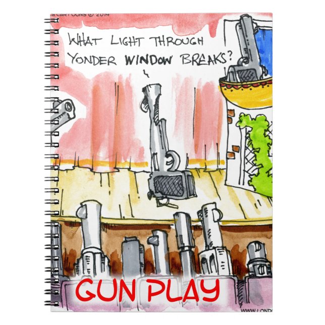 GunPlay Funny Cartoon Spiral Notebook (Front)