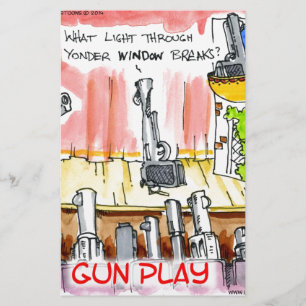 GunPlay Funny Cartoon Stationery