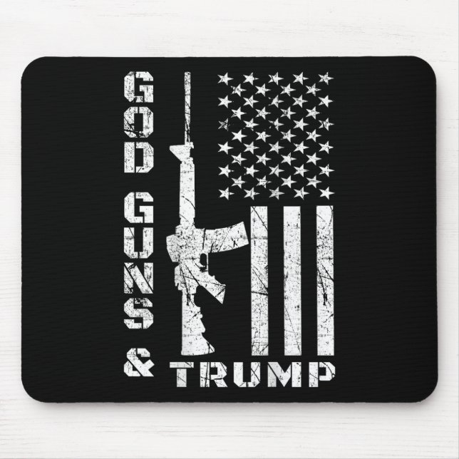 Guns And Trump 2nd Amendment Flag Ar15 (back)  Mouse Pad (Front)