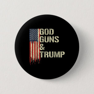 Guns And Trump I 2nd Amendment Trump Flag America  6 Cm Round Badge