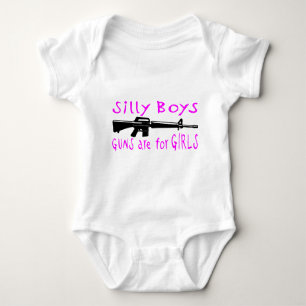 GUNS ARE FOR GIRLS BABY BODYSUIT