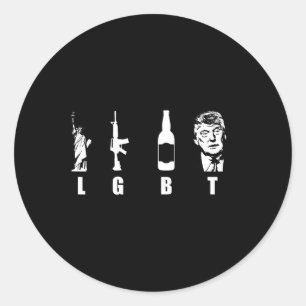 Guns Beer Trump 2020 - Trump Pence Maga Classic Round Sticker