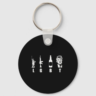 Guns Beer Trump 2020 - Trump Pence Maga Key Ring