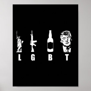 Guns Beer Trump 2020 - Trump Pence Maga  Poster