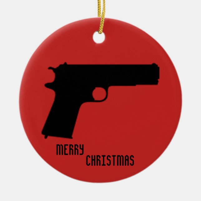 Guns Ceramic Tree Decoration (Front)