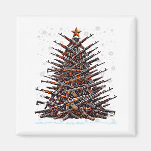 Guns Christmas Tree Funny Men Xmas 2024 For Gun Lo Magnet