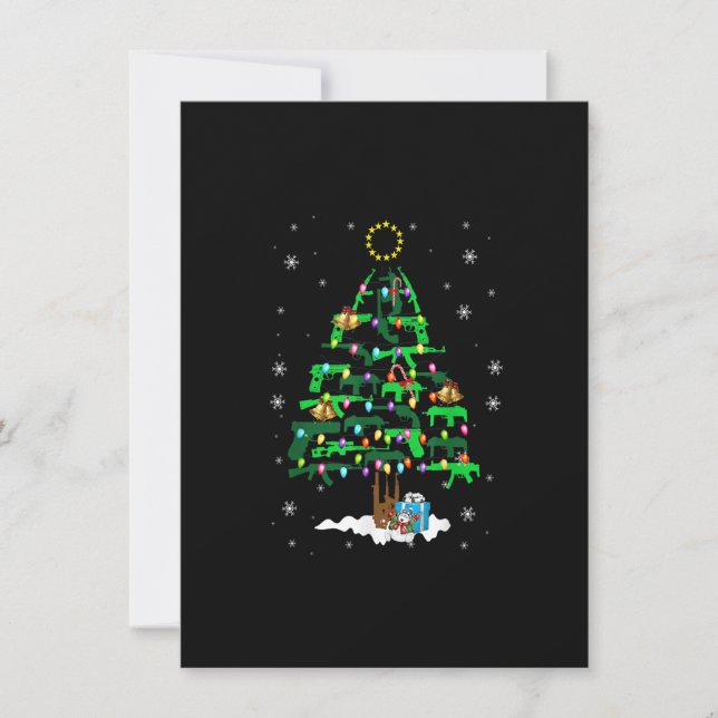 Guns Christmas Tree Ornament Xmas Lights Gifts Gun Invitation (Front)