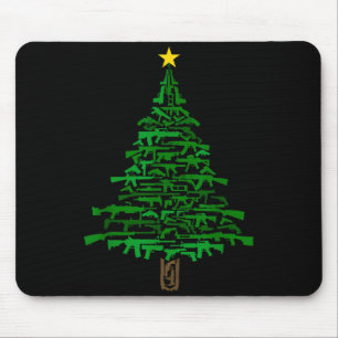 Guns Christmas Tree - Xmas Gift For Guns Lover Mouse Pad