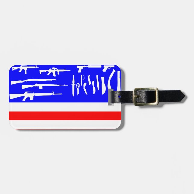 Guns Flag Luggage Tag (Front Horizontal)
