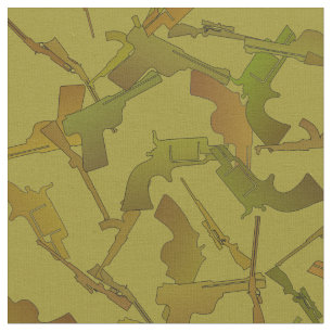 Guns Green and Brown Mock Camo Pattern Fabric