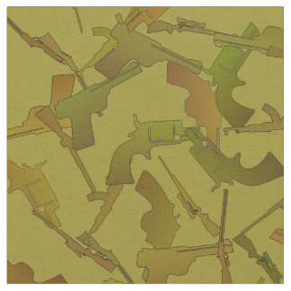 Guns Green and Brown Mock Camo Pattern Fabric