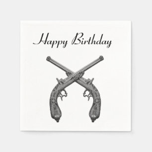 Guns Happy Birthday Napkin
