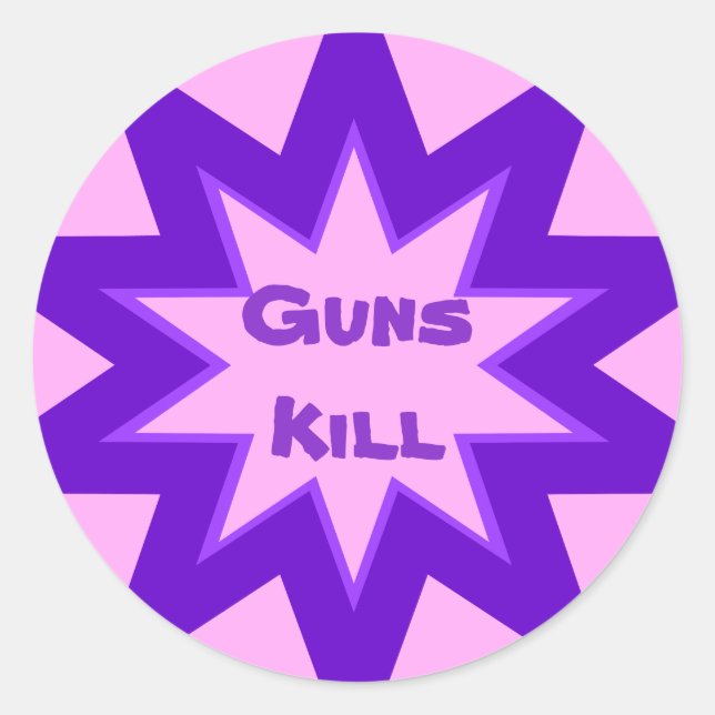 Guns Kill Pink and Purple Sticker (Front)