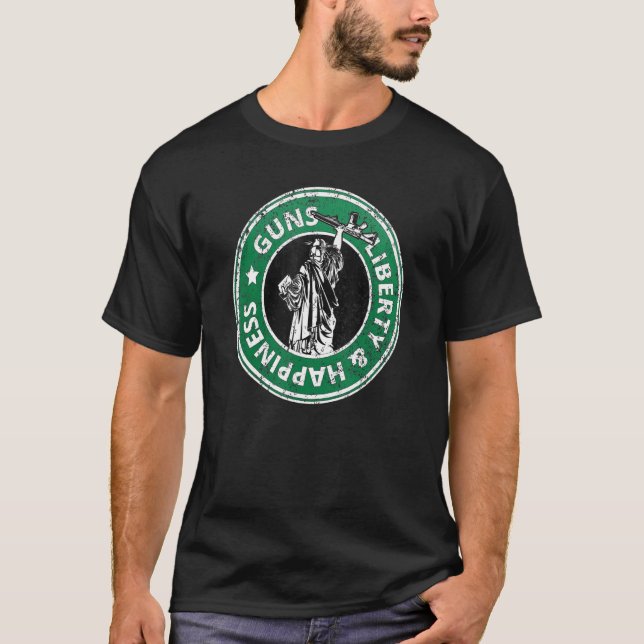 guns liberty and happiness T-Shirt (Front)