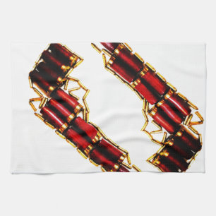 Guns n' bullets tea towel