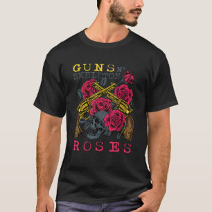 Guns N' Skeleton Halloween Roses T-Shirt
