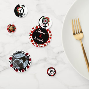 Guns or Roses Gender Reveal Custom Name & Photo Confetti