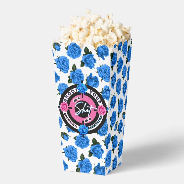 Guns or Roses Gender Reveal Pink/Blue Baby Shower  Favour Box (Popped)