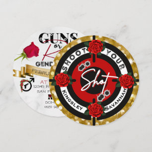 Guns or Roses Shoot your Shot Gender Reveal Invitation