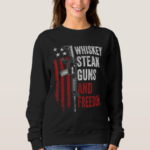 Guns Whiskey Beer And Freedom Drinking Usa Gun O Sweatshirt