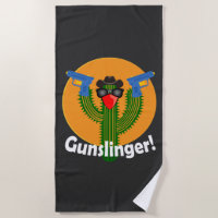 Gunslinger Cactus Design - Beach Towel
